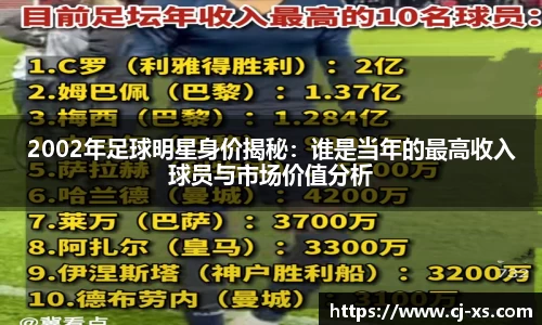 2002年足球明星身价揭秘：谁是当年的最高收入球员与市场价值分析